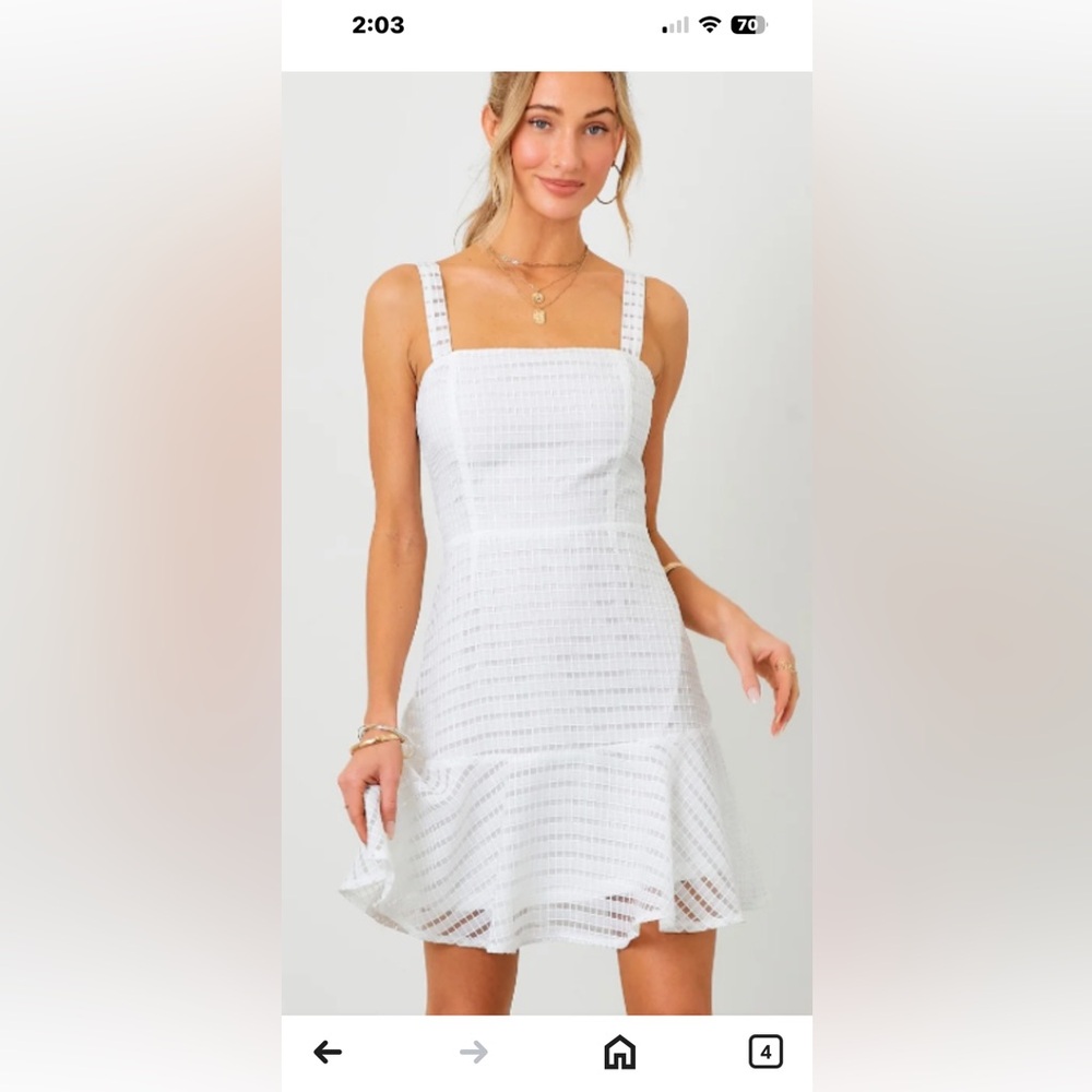White Sleeveless Dress, Size Small, New with tags